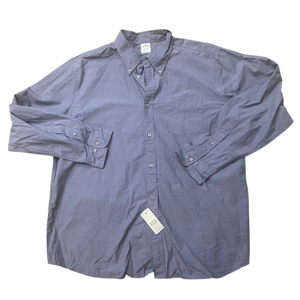 Brooks Brothers Mens XL Blue Cotton Long Sleeve Button Down Shirt NWT